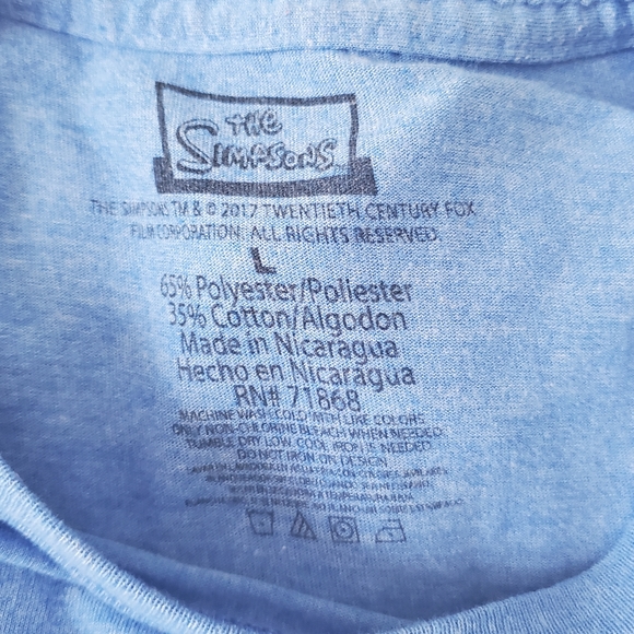 BART SIMPSON Pie Eyed Mens Blue Large Tee Shirt - Picture 5 of 5